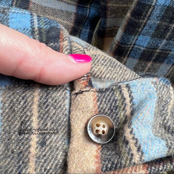Brown plaid color block button up shirt - Picture 11 of 13